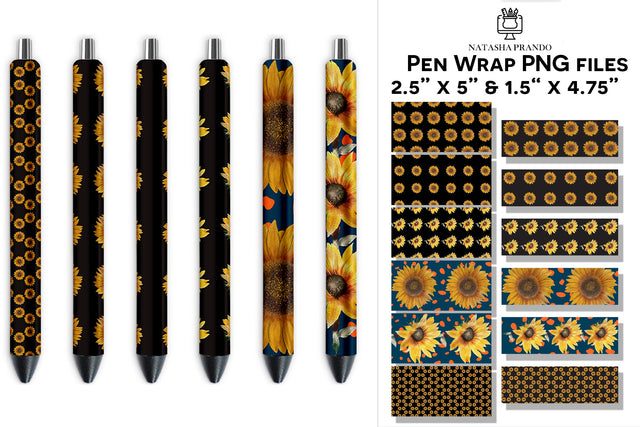 Sunflower Pen Wrap | Pen wrap PNG Sublimation Natasha Prando 