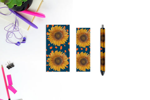 Sunflower Pen Wrap | Pen wrap PNG Sublimation Natasha Prando 