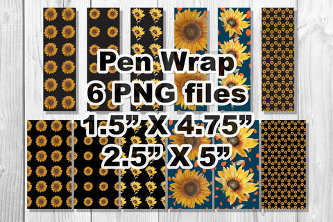 Sunflower Pen Wrap | Pen wrap PNG Sublimation Natasha Prando 