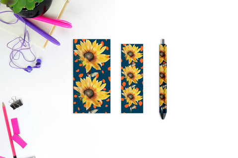 Sunflower Pen Wrap | Pen wrap PNG Sublimation Natasha Prando 
