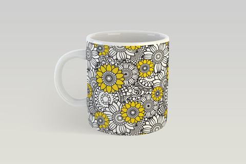 Sunflower PNG Mug Sublimation, Full Mug Wrap Sublimation, Coffee Mug Sublimation with Flowers. Sublimation Elinorka 