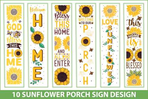 Sunflower Porch Sign Bundle SVG Creativeart88 