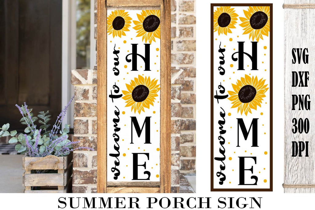 Sunflower Porch Sign SVG. Farm Porch Sign. Vertical sign svg. - So Fontsy