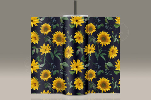 Sunflower Print Tumbler PNG, Sunflower Sublimation Design, 20 oz Skinny Tumbler, Sunflowers Tumbler Wrap, Waterslide PNG, Digital Download Sublimation Syre Digital Creations 