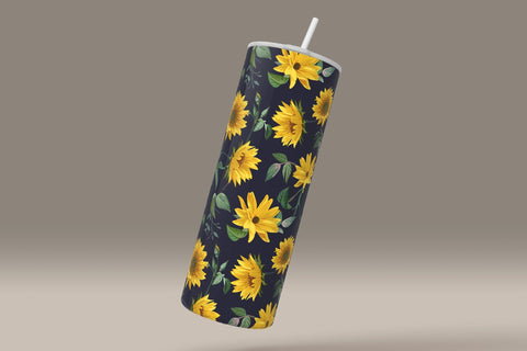 Sunflower Print Tumbler PNG, Sunflower Sublimation Design, 20 oz Skinny Tumbler, Sunflowers Tumbler Wrap, Waterslide PNG, Digital Download Sublimation Syre Digital Creations 