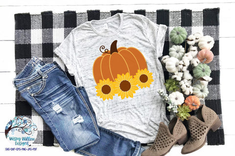 Sunflower Pumpkin SVG Bundle SVG Wispy Willow Designs 