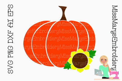 Sunflower Pumpkin SVG MissMarysEmbroidery 