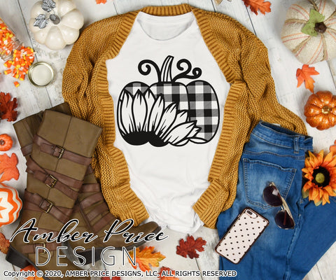 Sunflower Pumpkin SVG PNG DXF | Fall / Autumn Home Decor SVG | Pumpkin SVGs | Shirt SVGs SVG Amber Price Design 