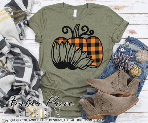 Sunflower Pumpkin SVG PNG DXF | Fall / Autumn Home Decor SVG | Pumpkin SVGs | Shirt SVGs SVG Amber Price Design 