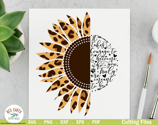 Sunflower quote saying SVG,Leopard Sunflower rustic farm SVG SVG Redearth and gumtrees 