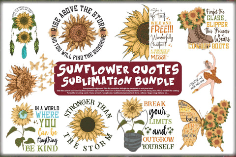 Sunflower Quotes Sublimation Bundle Sublimation Jagonath Roy 