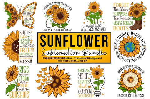 Sunflower Quotes Sublimation Bundle Sublimation Regulrcrative 