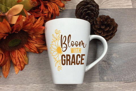 Sunflower Quotes SVG, Bloom With Grace SVG CraftLabSVG 