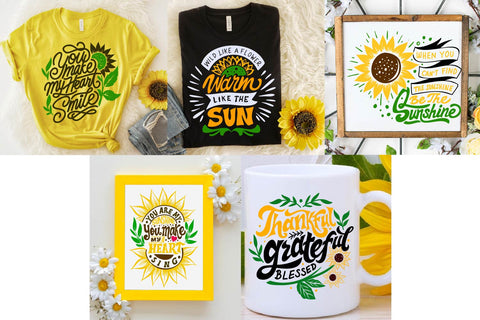 Sunflower Quotes SVG bundle, Sunshine sun svgs SVG Paper Switch 