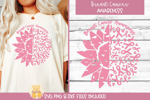 Sunflower Ribbon Awareness SVG Bundle | Cancer Ribbon Design SVG Cheese Toast Digitals 