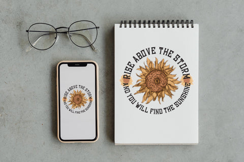 Sunflower Rise Above the Storm PNG Sublimation Jagonath Roy 