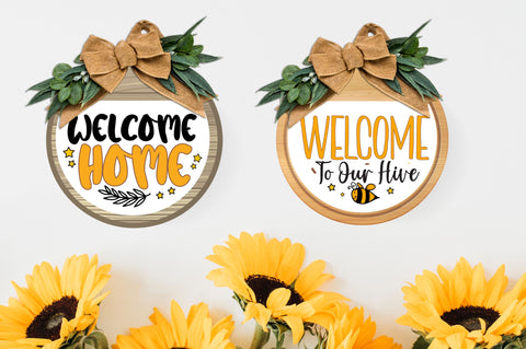 Sunflower Round Signs Bundl SVG Regulrcrative 