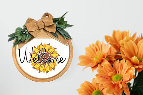 Sunflower Round Signs Bundl SVG Regulrcrative 