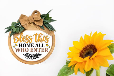 Sunflower Round Signs Bundl SVG Regulrcrative 