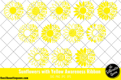 Sunflower Sarcoma, Bone Cancer Yellow Ribbon SVG,Sarcoma, Bone Cancer Awareness Svg, Cricut files, Svg cut file to use Cricut SVG Loveleen Kaur 