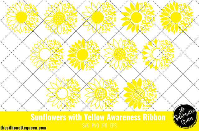 Sunflower Sarcoma, Bone Cancer Yellow Ribbon SVG,Sarcoma, Bone Cancer Awareness Svg, Cricut files, Svg cut file to use Cricut SVG Loveleen Kaur 