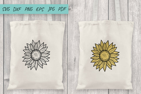 Sunflower set SVG cut file, Line Art Sunflower, Fall SVG SVG Irina Ostapenko 