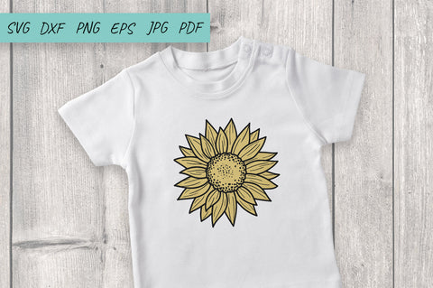 Sunflower set SVG cut file, Line Art Sunflower, Fall SVG SVG Irina Ostapenko 