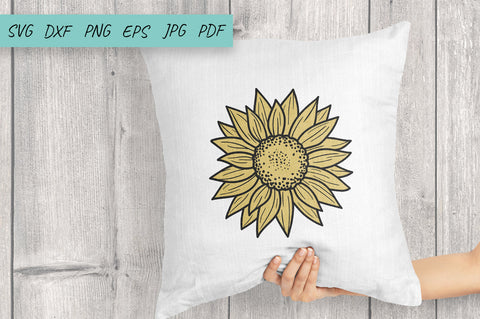 Sunflower set SVG cut file, Line Art Sunflower, Fall SVG SVG Irina Ostapenko 