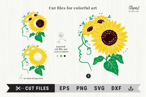 Sunflower shirt svg, Sunflower SVG, DXF, Cricut, Silhouette SVG ClipartMuchLove 