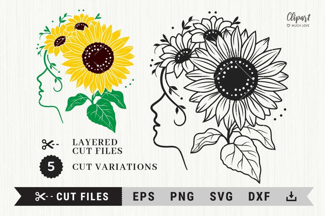 Sunflower shirt svg, Sunflower SVG, DXF, Cricut, Silhouette SVG ClipartMuchLove 