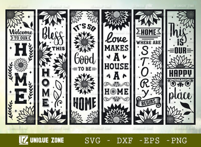 Sunflower Sign SVG Bundle | Porch Sign Svg | Sunflower Svg | Welcome Home Svg | Bless This Home Svg SVG Unique Zone 