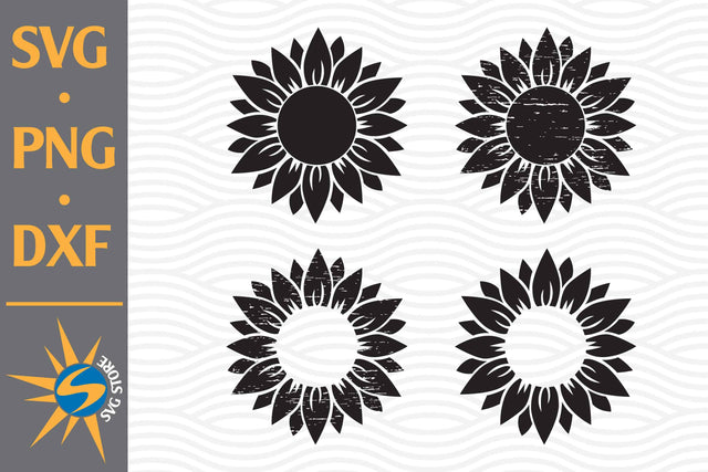 Sunflower Silhouette SVG, PNG, DXF Digital Files Include SVG SVGStoreShop 