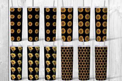 Sunflower Skinny Tumbler Sublimation Designs Bundle Sublimation Natasha Prando 