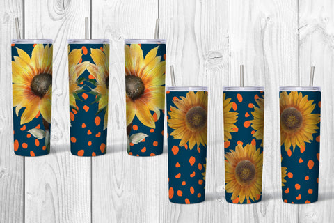 Sunflower Skinny Tumbler Sublimation Designs Bundle Sublimation Natasha Prando 