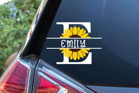 Sunflower Split Letters A- Z - 26 Split Monogram SVG FIles SVG Stacy's Digital Designs 