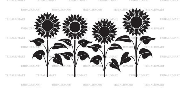 Sunflower Stem SVG TribaliumArtSF 