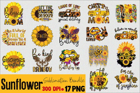 Sunflower Sublimation Bundle Sublimation SVGArt 