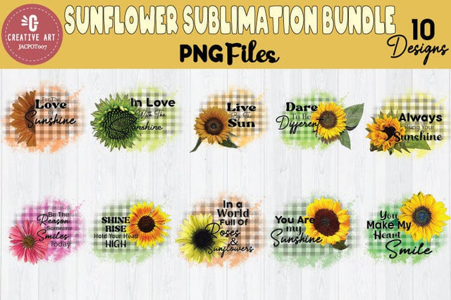 Sunflower sublimation Bundle | Sunflower PNG Bundle Sublimation jacpot007 