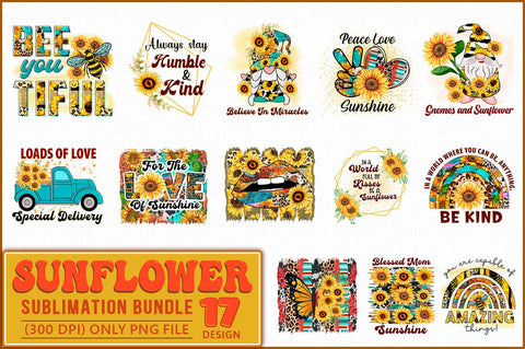 Sunflower Sublimation Bundle, Western Sunflower Sublimation SVG Shetara Begum 