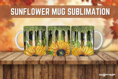 Sunflower Sublimation Design | PNG Bundle | Mug Wrap Sublimation SvgOcean 