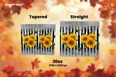 Sunflower Sublimation Design | Skinny 20 oz | Tapered | Straight Sublimation SvgOcean 