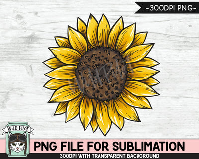 Sunflower SUBLIMATION Designs PNG, Sunflower Sublimation, Sunflower PNG Sublimation File, Flower Sublimation Designs, Sunflower Printable Sublimation Wild Pilot 