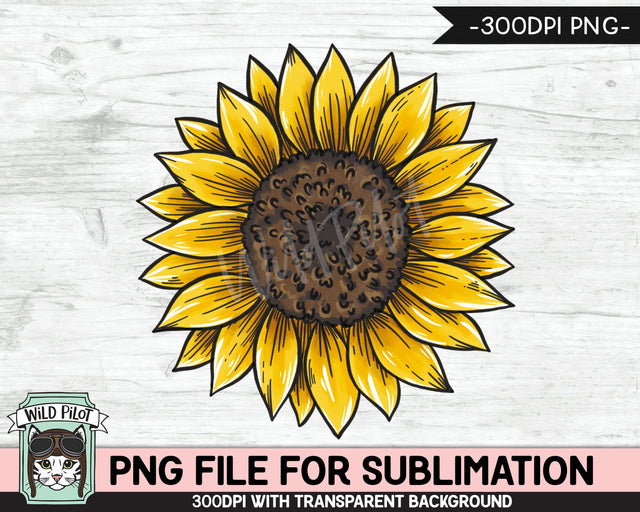 Sunflower SUBLIMATION Designs PNG, Sunflower Sublimation, Sunflower PNG Sublimation File, Flower Sublimation Designs, Sunflower Printable Sublimation Wild Pilot 
