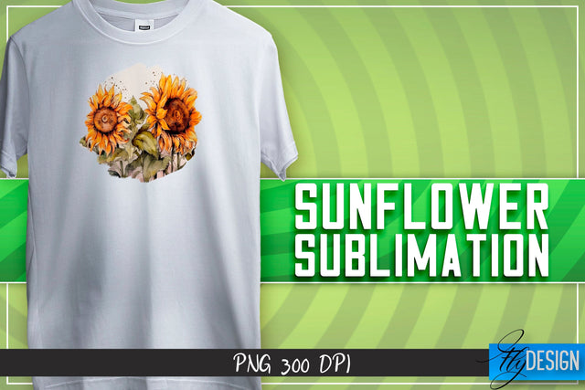 Sunflower Sublimation | Happy Design | T-shirt Design Sublimation Fly Design 