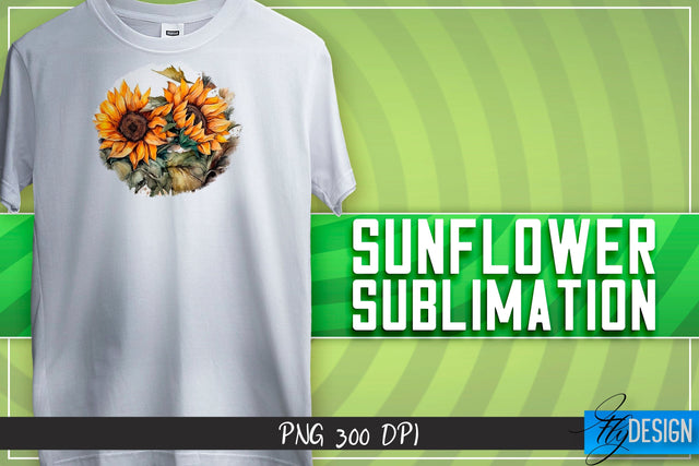 Sunflower Sublimation | Happy Design | T-shirt Design Sublimation Fly Design 
