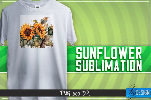 Sunflower Sublimation | Happy Design | T-shirt Design Sublimation Fly Design 