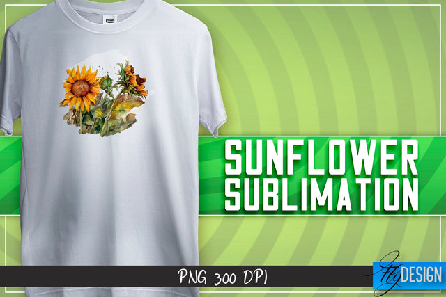 Sunflower Sublimation | Happy Design | T-shirt Design Sublimation Fly Design 