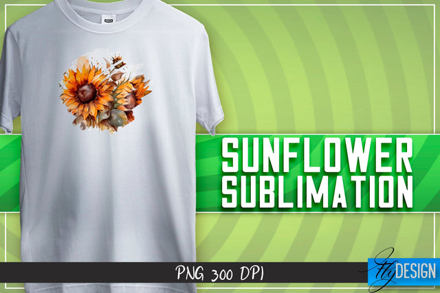Sunflower Sublimation | Happy Design | T-shirt Design Sublimation Fly Design 