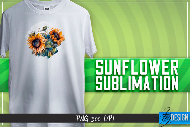 Sunflower Sublimation | Happy Design | T-shirt Design Sublimation Fly Design 