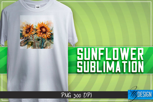 Sunflower Sublimation | Happy Design | T-shirt Design Sublimation Fly Design 